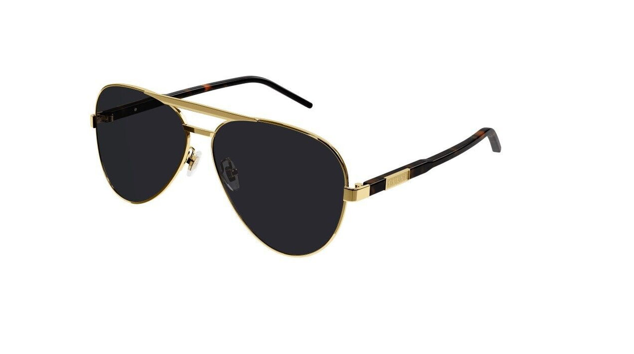 Gucci GG1163S 001 Gold-Havana/Grey Pilot Men's Sunglasses