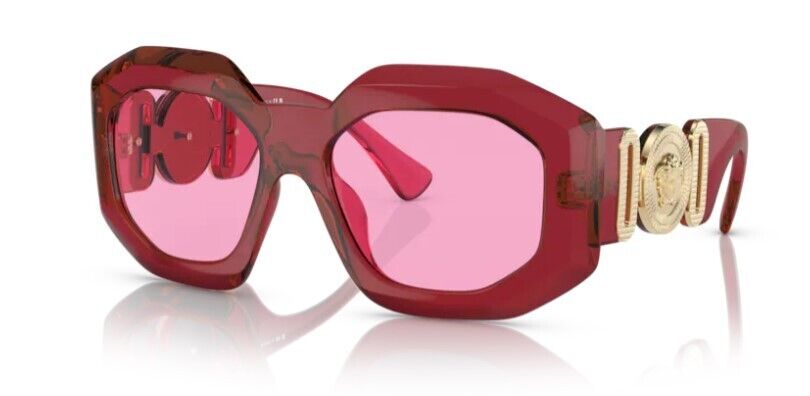 Versace 0VE4424U 388/5 Transparent red/Fuchsia Soft Rectangle Women's Sunglasses