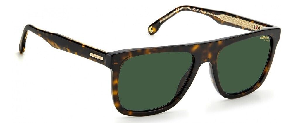 Carrera 267/S 0086/QT Havana/Green Rectangle Full-Rim Men's Sunglasses