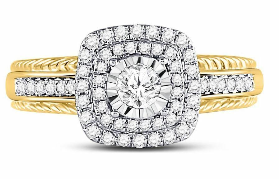 14kt Yellow Gold Diamond Womens Bridal Wedding Engagement Ring 1/2 Cttw