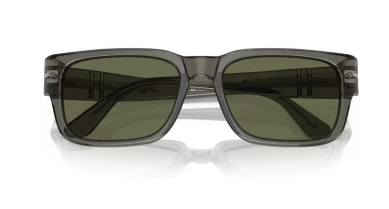 Persol 0PO3315S 110358 Transparent taupe gray/Green Polarized Men's Sunglasses