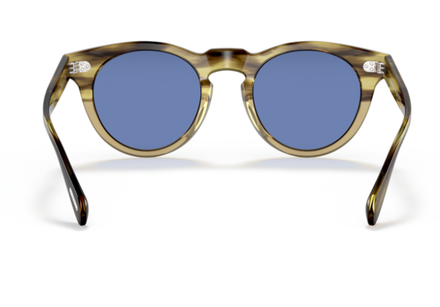 Oliver Peoples 0OV5453SU 17031U Canary wood gradient/Blue Round Men's Sunglasses