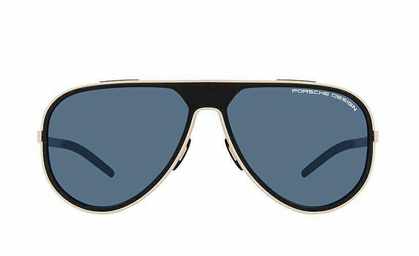 Porsche Design P 8684 B Gold Black/Blue Black Mirrored Sunglasses