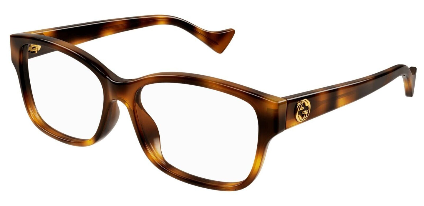 Gucci GG1259O 003 Havana Rectangular Women's Eyeglasses