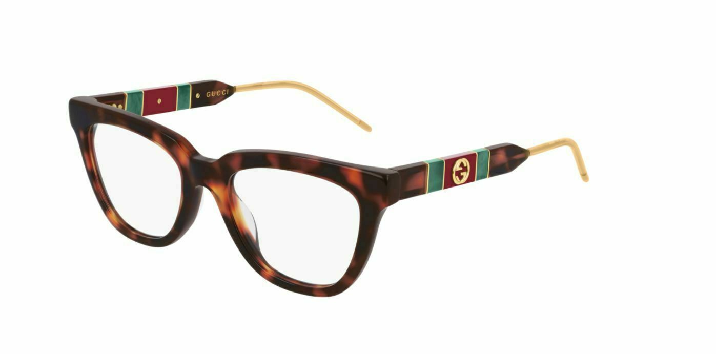 Gucci GG0601O 002 Havana Gold Cat-Eye Women's Eyeglasses