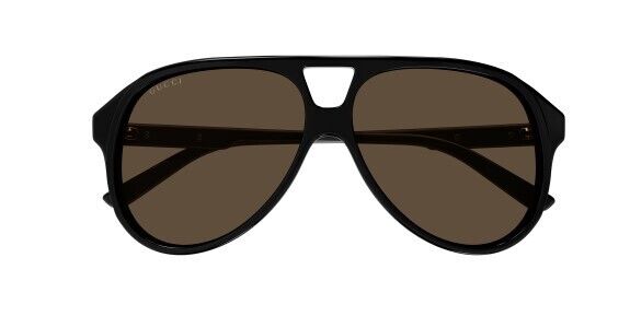 Gucci GG1286S 001 Black/Brown Soft Square Men's Sunglasses