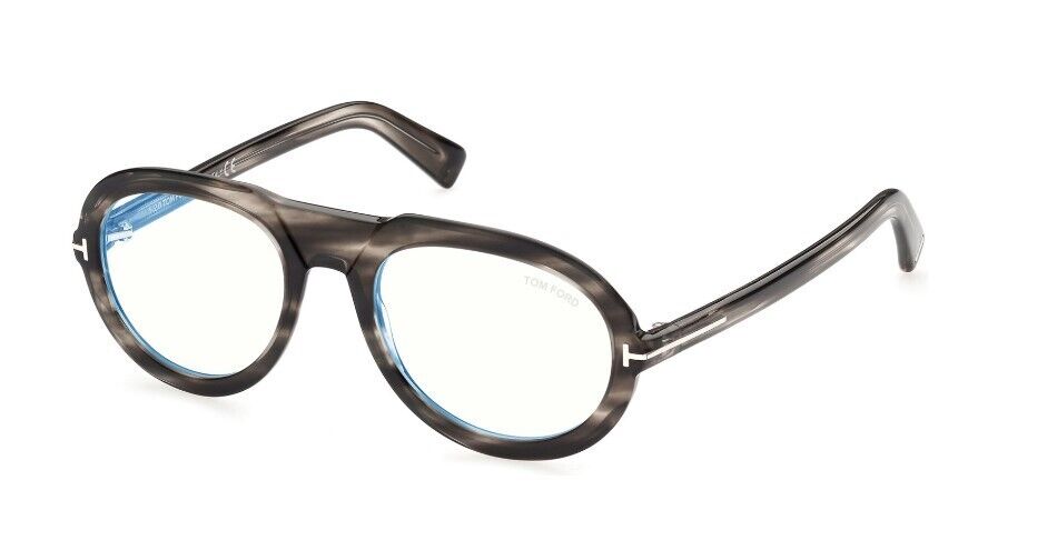 Tom Ford FT5756-B 056 Stripped Grey/Blue Block Men's Eyeglasses