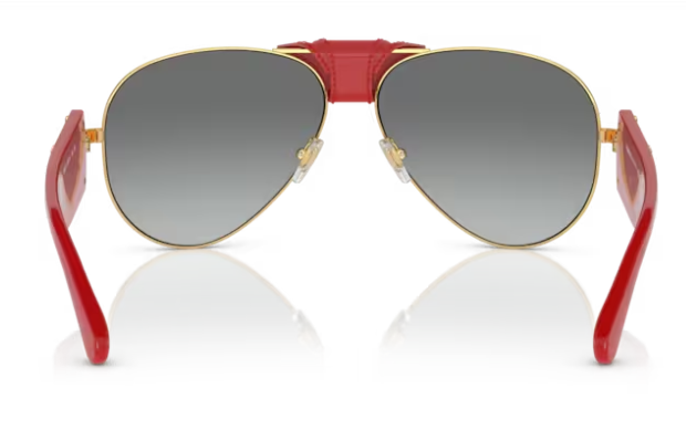 Versace VE 2150Q 100211 Gold Light grey gradient dark grey Oval Men's Sunglasses
