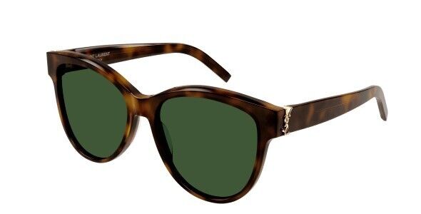 Saint Laurent SL M107 003 Havana/Green Round Women's Sunglasses