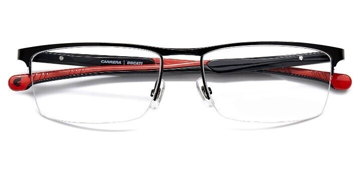 Carrera CARDUC 009 0OIT 00 Black Red Rectangular Men's Eyeglasses