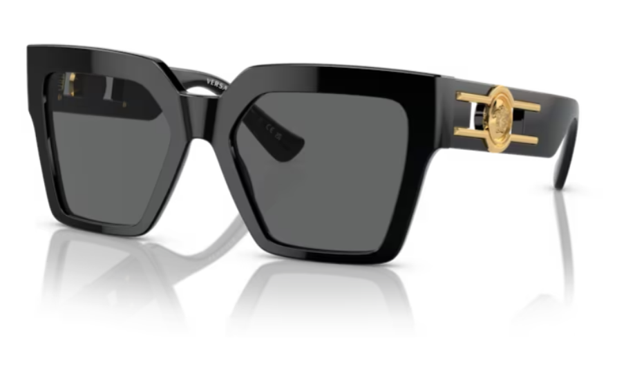 Versace 0VE4458F GB1/87 Black/Dark Grey Square Women's Sunglasses