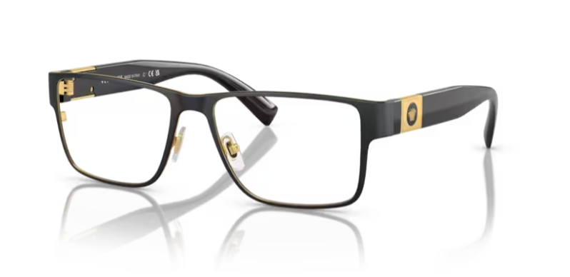 Versace 0VE1274 1436 Black 55mm Rectangular Men's Eyeglasses