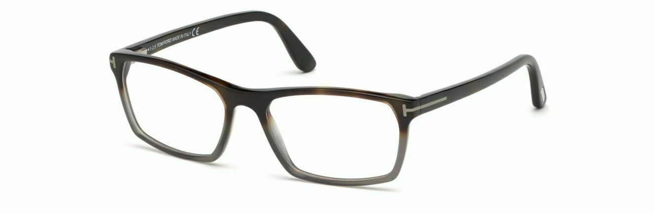 Tom Ford FT5295 055 Shiny Grad. Havana To Transparent Grey Eyeglasses