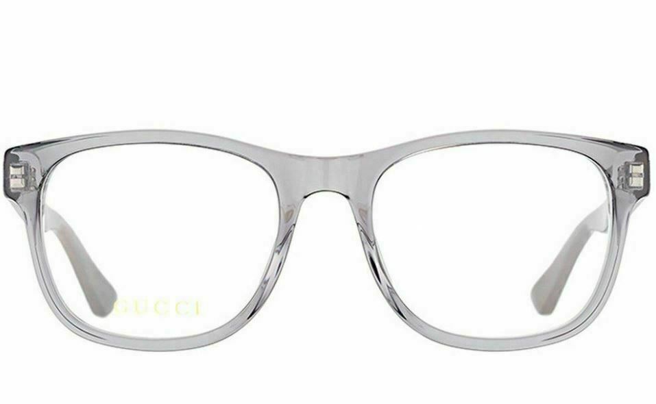 Gucci GG 0004O 004 Cristal Gray Square Unisex Eyeglasses