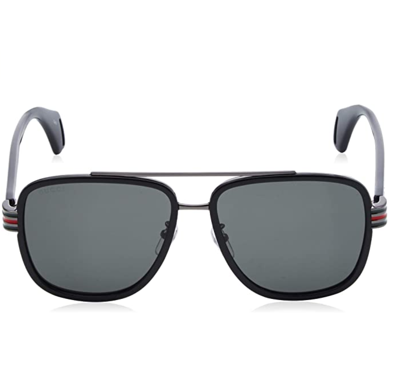 Gucci GG 0448 S 001 Black Shiny Black Grey 58 mm Men's Sunglasses
