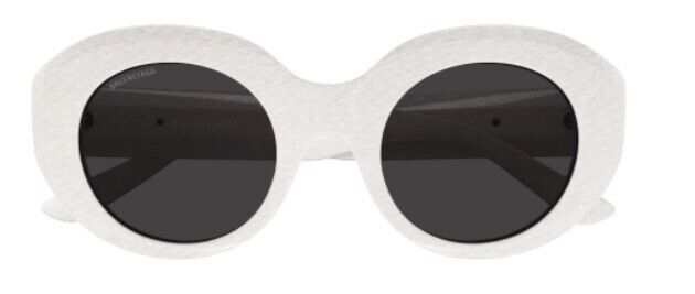 Balenciaga BB0235S-004 White/Grey Round Women's Sunglasses