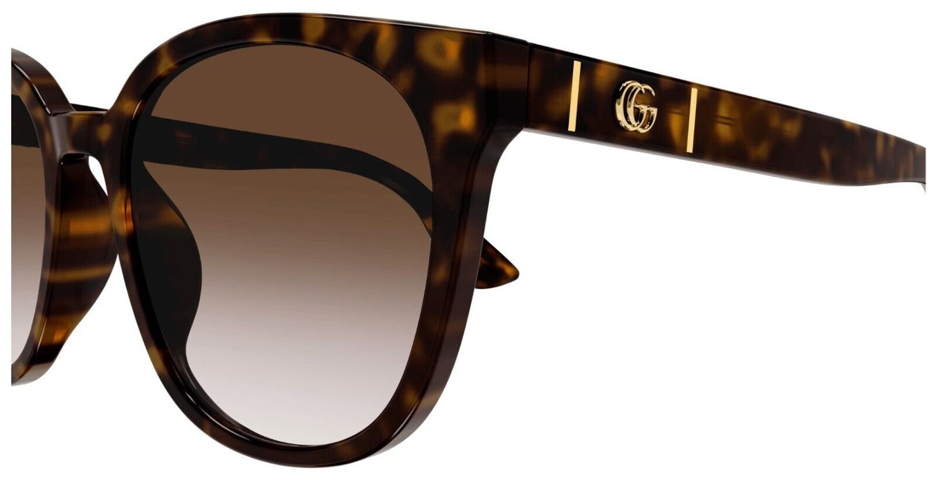 Gucci GG1122SA 002 Havana/Brown Gradient Oversize Square Unisex Sunglasses