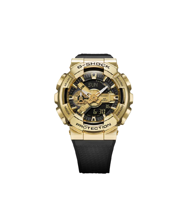 Casio G-Shock Analog-Digital Shock Resistant Gold Bezel Men's Watch GM110G-1A9