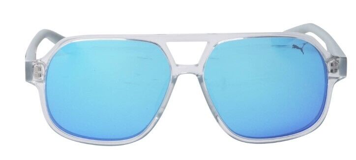 Puma PJ0059S 004 Grey/Blue Pilot Junior Full-Rim Sunglasses