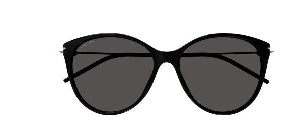 Gucci GG 1268S 001 Black-Gold/Grey Cat Eye Women's Sunglasses