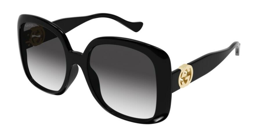 Gucci GG 1029SA 007 Gradient Black/Gray Oversized square Women Sunglasses