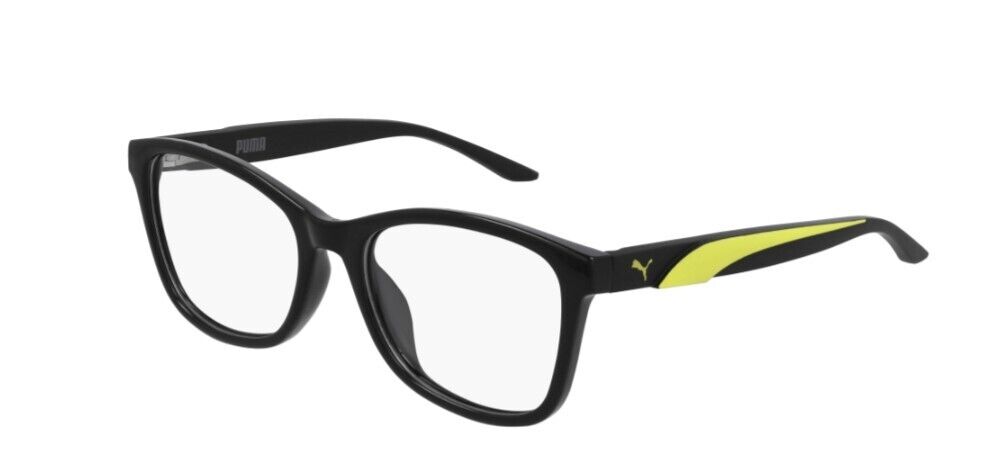 Puma PJ0054O 001 Black/Black Square Junior Full-Rim Eyeglasses