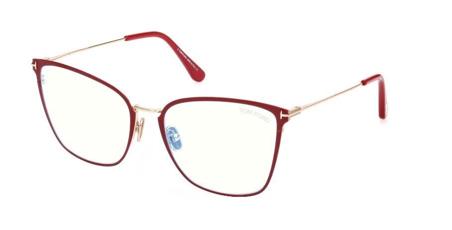Tom Ford FT5839-B 075 Shiny Fuchsia/Blue Block Butterfly Women's Eyeglasses