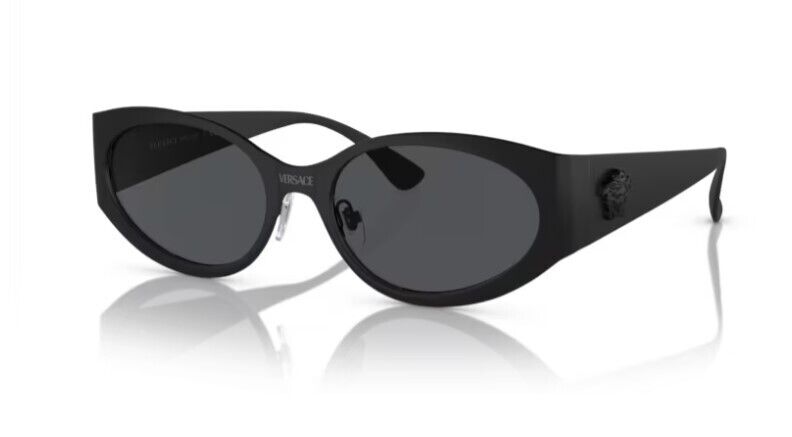 Versace 0VE2263 126187 Matte black/Dark Grey Oval Women's Sunglasses