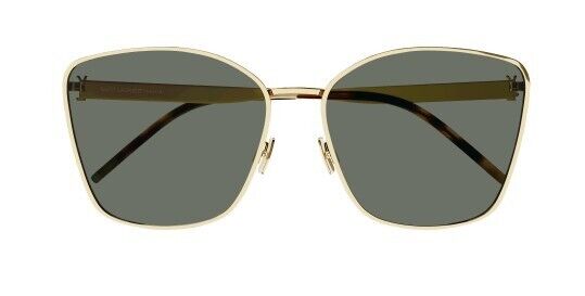 Saint Laurent SL M98 003 Gold/Green Square Women's Sunglasses
