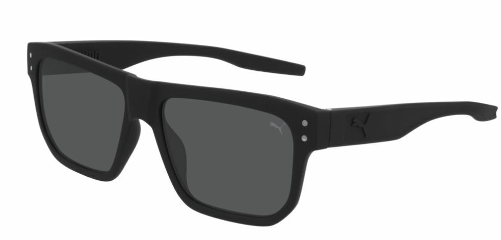 Puma PU 0246S 001 Black/Smoke Square Men's Sunglasses