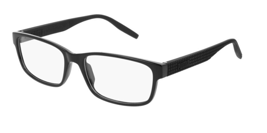 Puma PU0278O 001 Black-Black Rectangular Full-Rim Unisex Eyeglasses