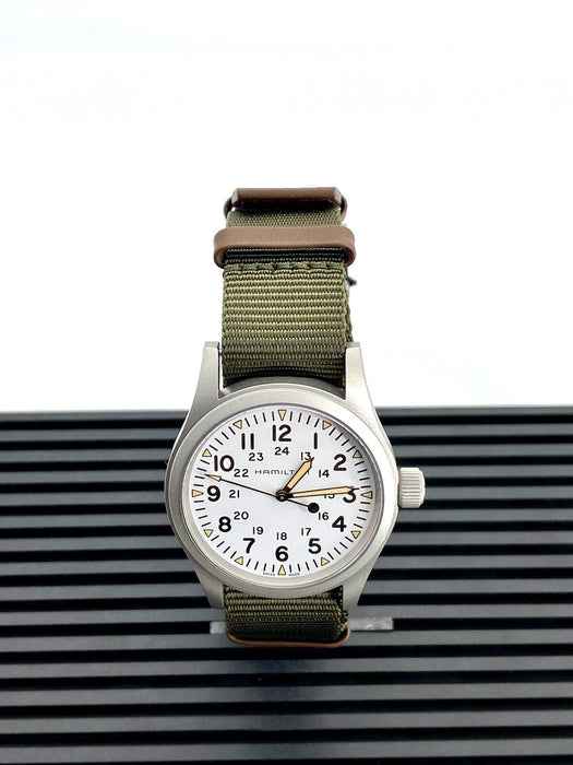 Hamilton Khaki Field Mechnical 38mm White Dial Green Strap Men's Watch H69439411