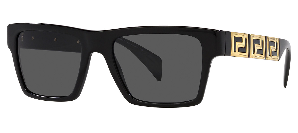 Versace VE4445 GB1/87 Black/Dark Grey Rectangular Men's Sunglasses