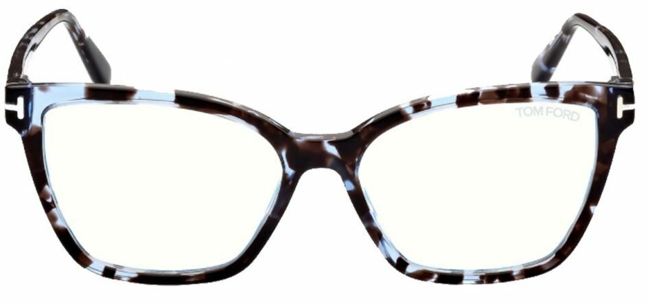 Tom Ford FT5812B 055 Blue Havana / Blue Block Butterfly Women's Eyeglasses