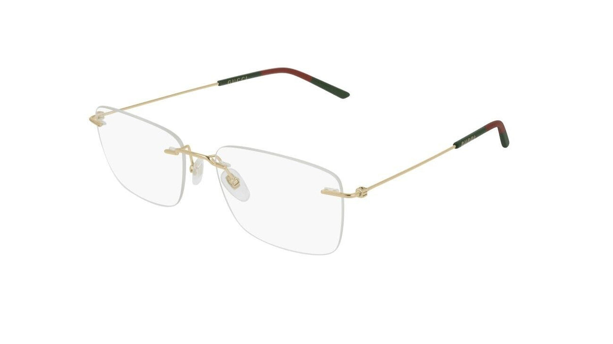 Gucci GG0399O 002 Gold Rimless Rectangular Men's Eyeglasses