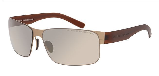 NEW Porsche Design P 8573 C Gold Brown/Brown Gradient Sunglasses