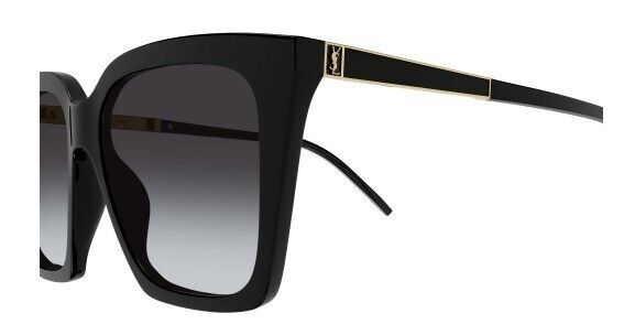 Saint Laurent SL M100 002 Black-Gold/Gradient Grey Oversized Women's Sunglasses