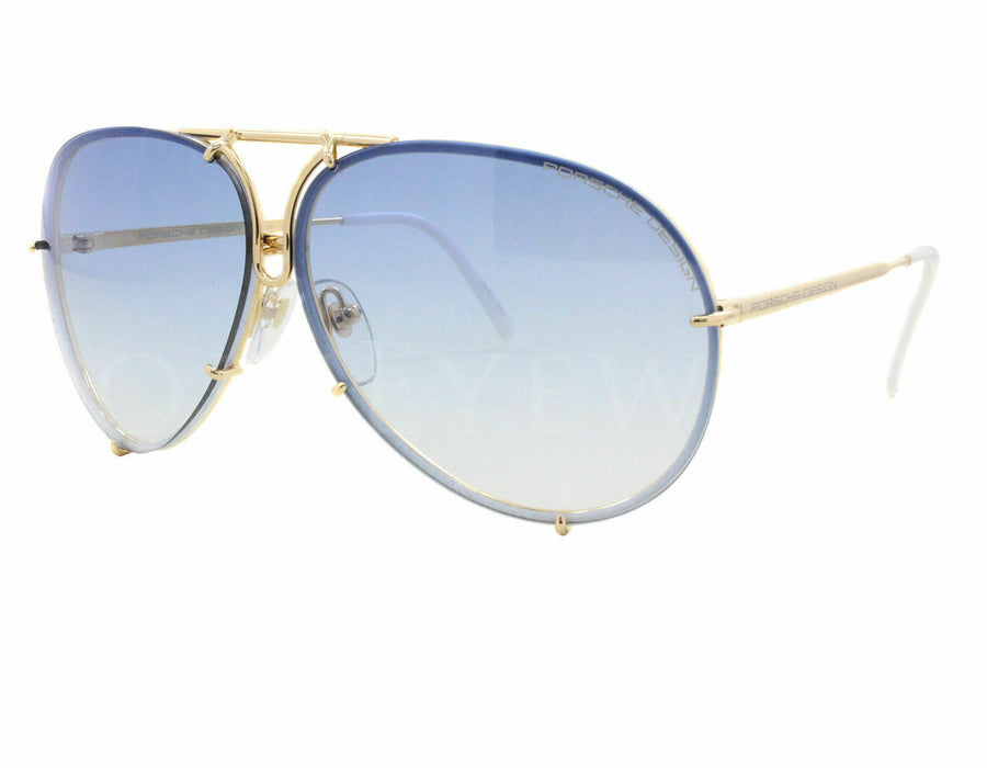 New Porsche Design P 8478 W Gold/ Blue Gradient Brown Sunglasses