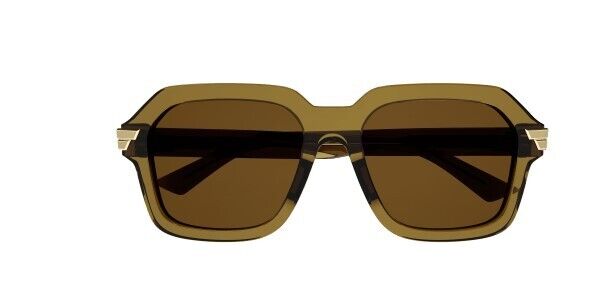 Bottega Veneta BV1123S 004 Green/Brown Square Unisex Sunglasses