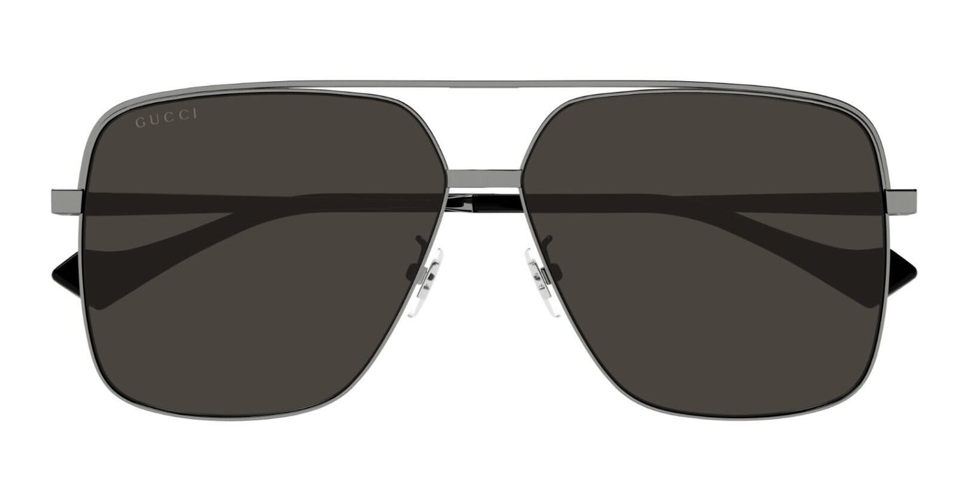 Gucci GG1099SA 001 Gunmetal/Grey Oversized Teardrop Men's Sunglasses