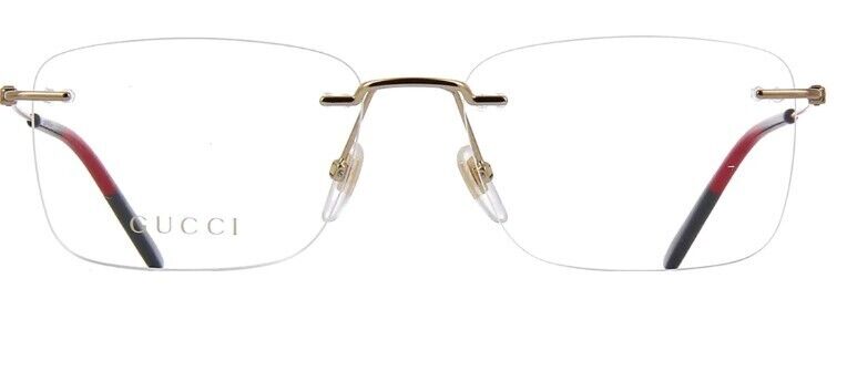 Gucci GG0399O 002 Gold Rimless Rectangular Men's Eyeglasses