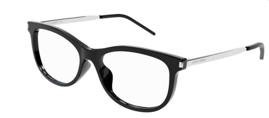 Saint Laurent SL513 001 Black/Silver Full-Rim Square Unisex Eyeglasses