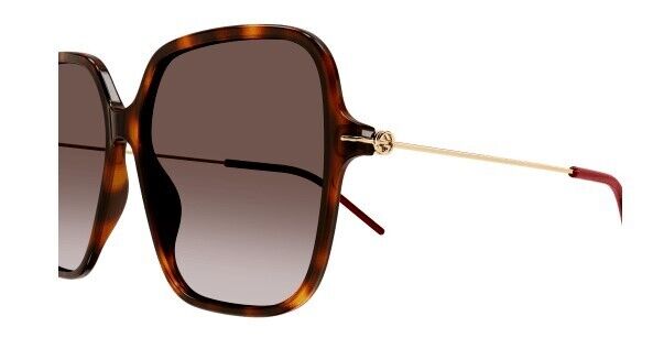 Gucci GG1267S 002 Havana-Gold/Brown Gradient Oversized Square Women's Sunglasses