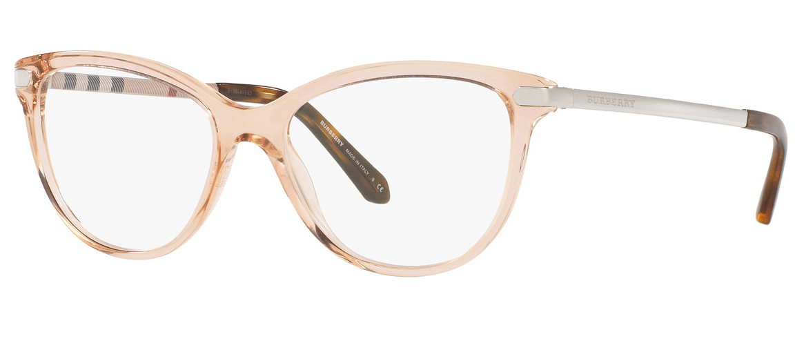 Burberry BE2280 3358 Transparent Peach Square Women's Eyeglasses