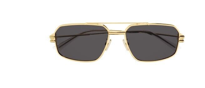 Bottega Veneta BV1128S 002 Gold/Grey Caravan Unisex Sunglasses