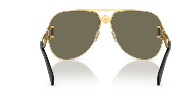 Versace 0VE2255 100203 - Gold/ Yellow gold Wide Mirror Men's Sunglasses