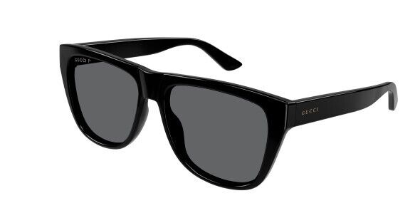Gucci GG1345S 002 Black/Grey Polarized Rectangular Men's Sunglasses
