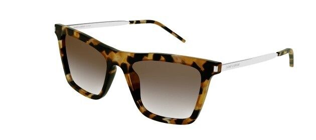 Saint Laurent SL 511 004 Havana-Silver/Gradient Brown Square Women's Sunglasses