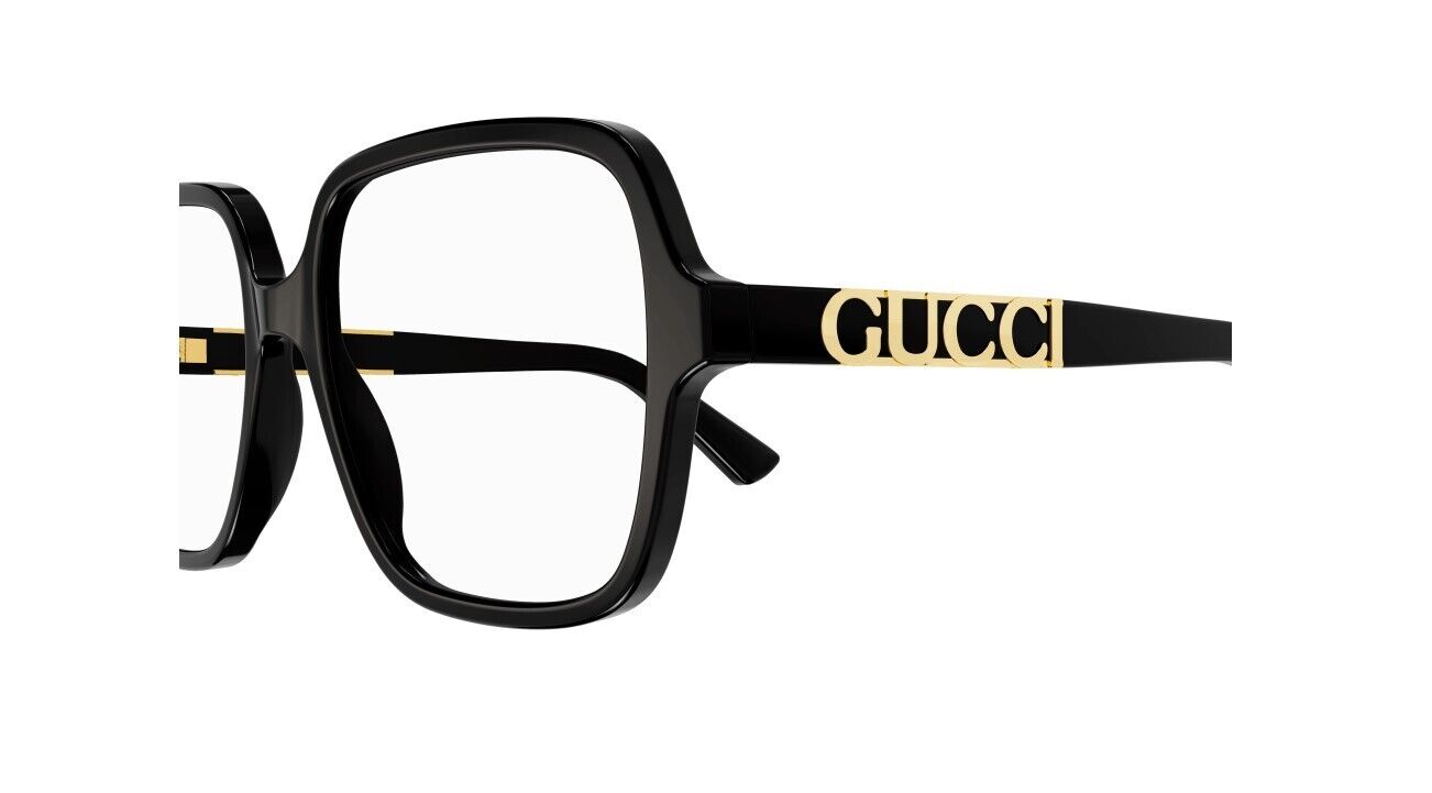 Gucci GG1193O 001 Black with Gucci Bold Logo Soft Square Women's Eyeglasses