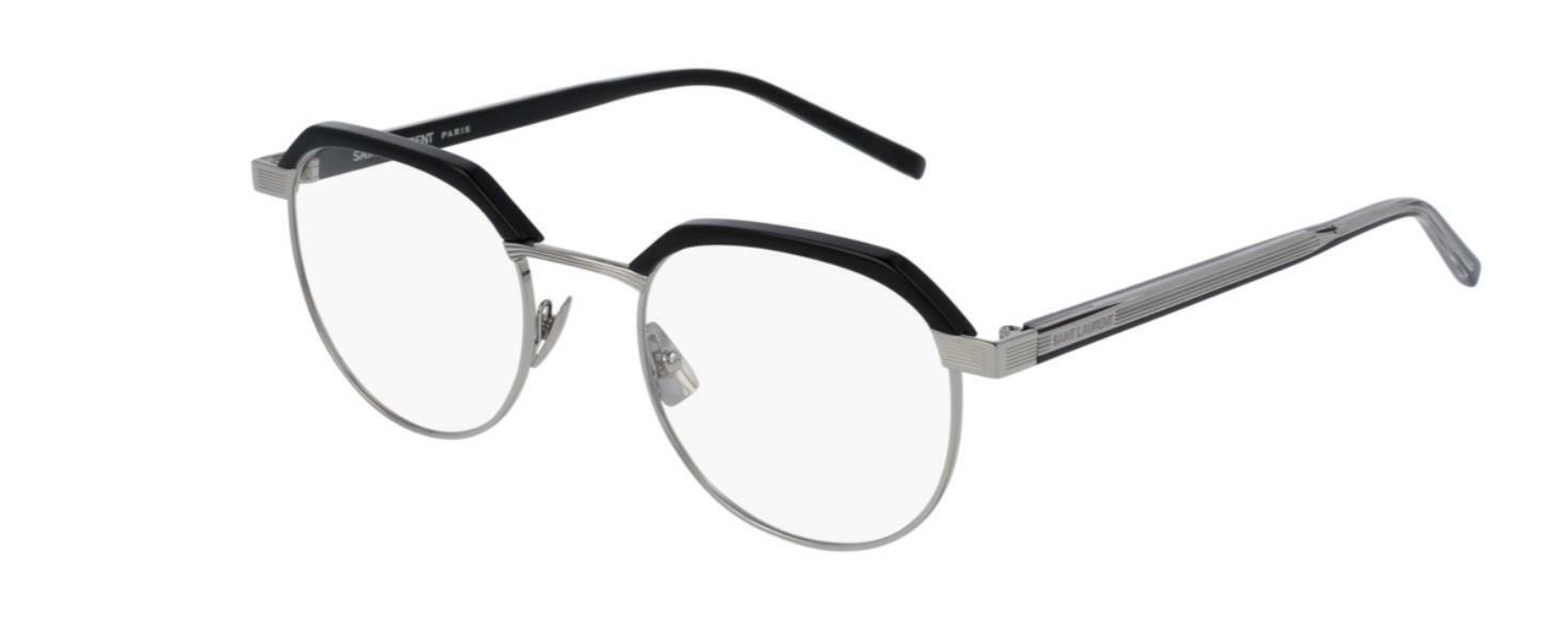 Saint Laurent SL 124 001 Black/Silver Eyeglasses